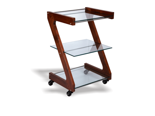 Kanka Trolley in Wood & Glass